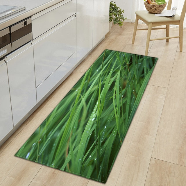 Long Kitchen Mat Flannel Floor Mat Carpet Bamboo grass Home Doormat Morden Rug Bedroom Living Room Bath Floor Mats Tatami Tapete