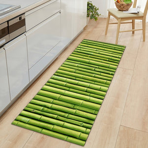 Long Kitchen Mat Flannel Floor Mat Carpet Bamboo grass Home Doormat Morden Rug Bedroom Living Room Bath Floor Mats Tatami Tapete