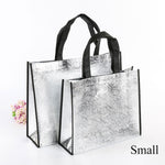 Fashion Laser Shopping Bag Foldable Eco Bag Large Reusable Shopping Bag Tote Waterproof Fabric Non-woven Bag No Zipper Hot Sale