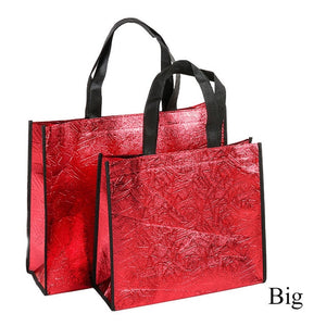 Fashion Laser Shopping Bag Foldable Eco Bag Large Reusable Shopping Bag Tote Waterproof Fabric Non-woven Bag No Zipper Hot Sale