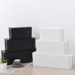 Cable Storage Box Power Socket Black White Cable Tidy Storage Box Power Switch Easy  for Home Safety