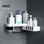 Punch-free Bathroom Shelf Shampoo Cosmetic Storage Rack Wall Mounted Kitchen Plastic Organizer Holder Home Bathroom Accessories