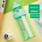 1L 2L 3L Large Capacity Sports Water Bottles Portable Plastic Outdoor Camping Picnic Bicycle Cycling Climbing Drinking Bottles