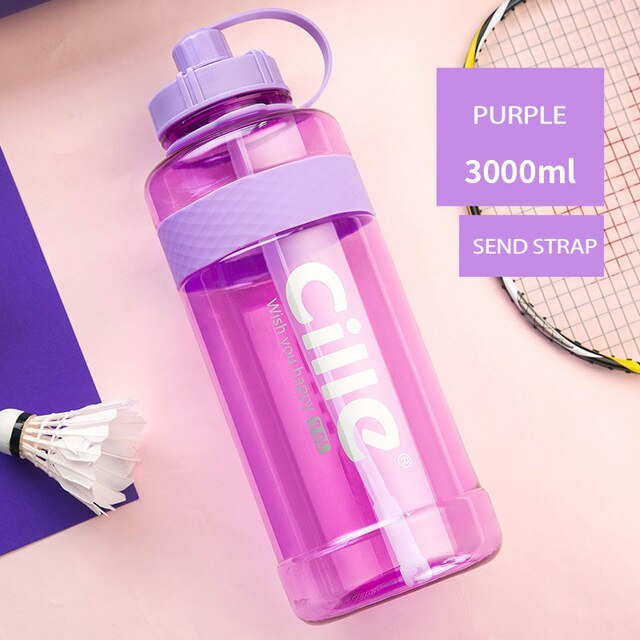 1L 2L 3L Large Capacity Sports Water Bottles Portable Plastic Outdoor Camping Picnic Bicycle Cycling Climbing Drinking Bottles