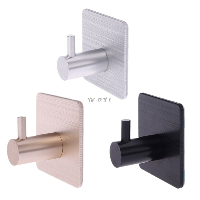 Self Adhesive Home Kitchen Wall Door Hook Key Rack Kitchen Towel Hanger Aluminum