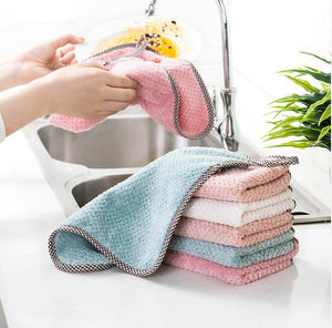 Kitchen Anti-grease wipping rags efficient Super Absorbent Microfiber Cleaning Cloth home washing dish kitchen Cleaning towel