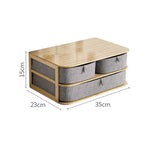 Wooden Storage Box Cosmetic Organizer Bamboo Cloth Office Desktop Storage Casket Makeup Storage Container Home Sundry Organiser