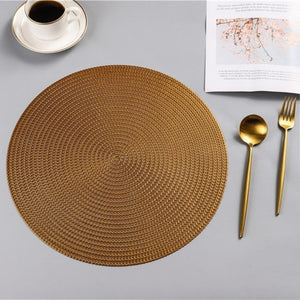 38CM Round PVC Placemat Kitchen Dining Table Mats Steak Pad Anti-scalding Insulation Pads INS Nordic Hotel Restaurant Home Decor