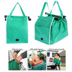 1pc Women Foldable Large Shopping Bags Trolley Clip-To-Cart Grocery Shopping Totes Portable Reusable Eco-friendly Bags Handbags