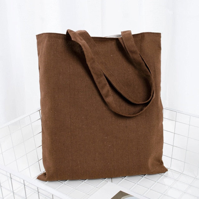 Universal Shopping Bag Large Capacity Cotton Blend Solid Tote Eco Freindly Multipurpose Reusable Natural Storage School #734