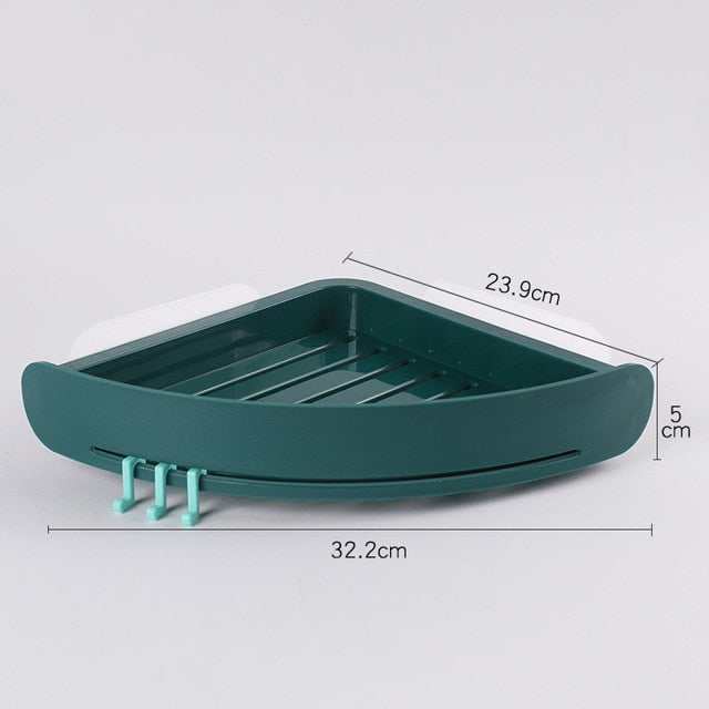 Punch-free Bathroom Shelf Shampoo Cosmetic Storage Rack Wall Mounted Kitchen Plastic Organizer Holder Home Bathroom Accessories