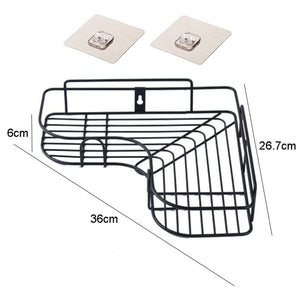 Punch-free Bathroom Shelf Shampoo Cosmetic Storage Rack Wall Mounted Kitchen Plastic Organizer Holder Home Bathroom Accessories