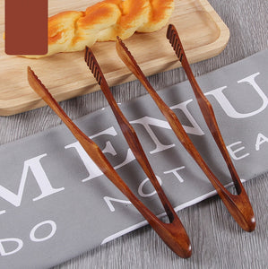 1 Pc Bamboo Cooking Kitchen Tongs Food BBQ Tool Salad Bacon Steak Bread Cake Wooden Clip Home Kitchen Utensil