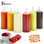 KONCO Squeeze Squirt Condiment Bottles with Twist On Cap Lids  Ketchup Mustard Mayo Hot Sauces Olive Oil Bottles Kitchen Gadget