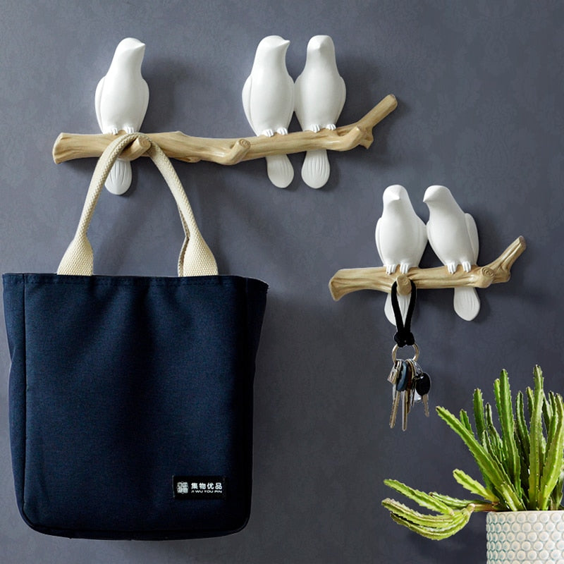 Wall Decorations Home Accessories Living Room Hanger Resin Bird hanger key kitchen Coat Clothes Towel Hooks Hat Handbag Holder