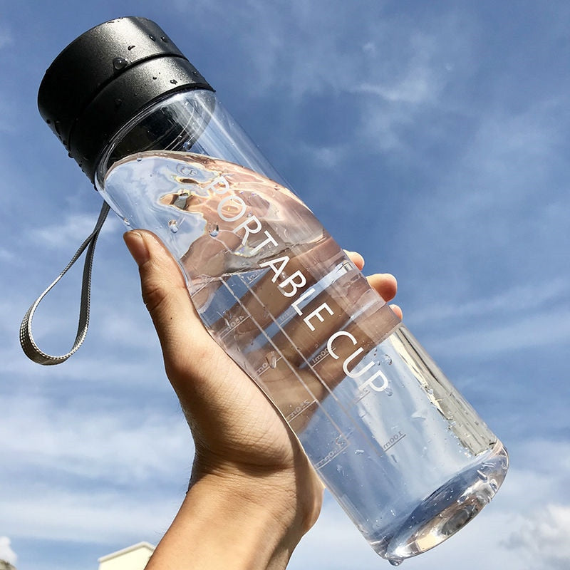 800ml/600ml Large Capacity Sports Fruit Lemon Juice Drinking Bottle Infuser Clear Portable Plastic Water Bottle