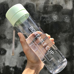 800ml/600ml Large Capacity Sports Fruit Lemon Juice Drinking Bottle Infuser Clear Portable Plastic Water Bottle