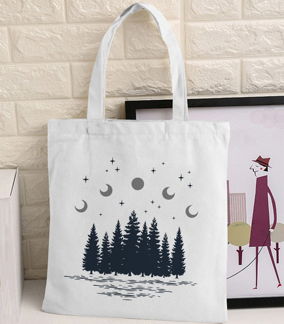 Van Gogh Shopping Bag Graphic Tote Harajuku Shopper Bag Women Canvas Shoulder Bag Female Ulzzang Funny Eco Large-capacity