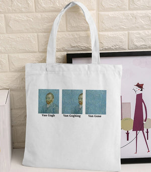 Van Gogh Shopping Bag Graphic Tote Harajuku Shopper Bag Women Canvas Shoulder Bag Female Ulzzang Funny Eco Large-capacity