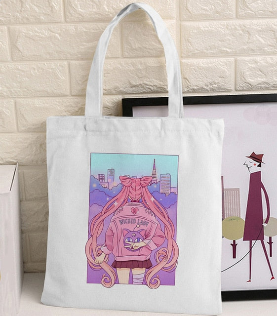 Van Gogh Shopping Bag Graphic Tote Harajuku Shopper Bag Women Canvas Shoulder Bag Female Ulzzang Funny Eco Large-capacity