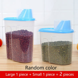 PP Food Storage Box Plastic Clear Container Set with Pour Lids Kitchen Storage Bottles Jars Dried Grains Tank 1.9L-2.5L H1211