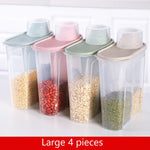 PP Food Storage Box Plastic Clear Container Set with Pour Lids Kitchen Storage Bottles Jars Dried Grains Tank 1.9L-2.5L H1211