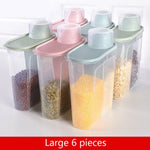 PP Food Storage Box Plastic Clear Container Set with Pour Lids Kitchen Storage Bottles Jars Dried Grains Tank 1.9L-2.5L H1211