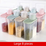 PP Food Storage Box Plastic Clear Container Set with Pour Lids Kitchen Storage Bottles Jars Dried Grains Tank 1.9L-2.5L H1211