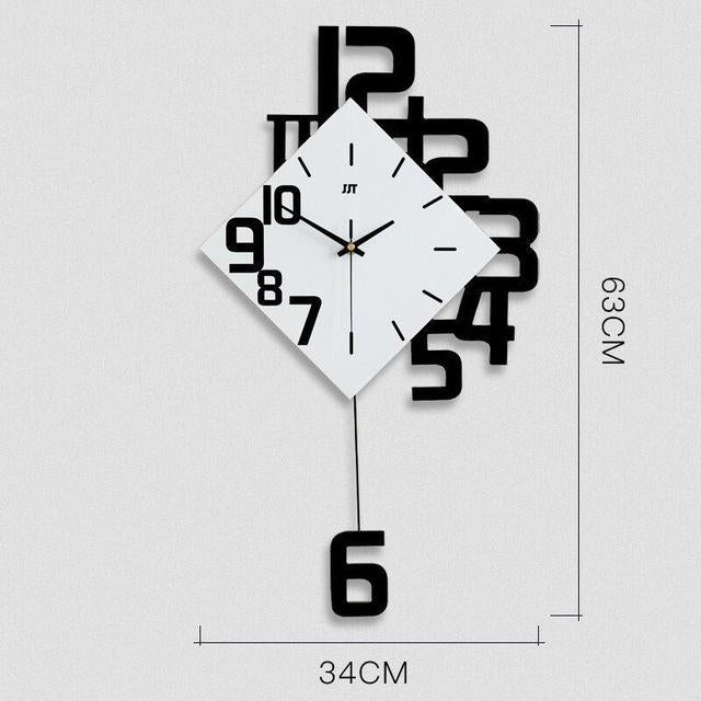 Swing Wall Clock Modern Design Nordic Style Living Room Wall Clocks Home Decor Modern Creative Bedroom Silent Wall Clock