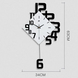 Swing Wall Clock Modern Design Nordic Style Living Room Wall Clocks Home Decor Modern Creative Bedroom Silent Wall Clock