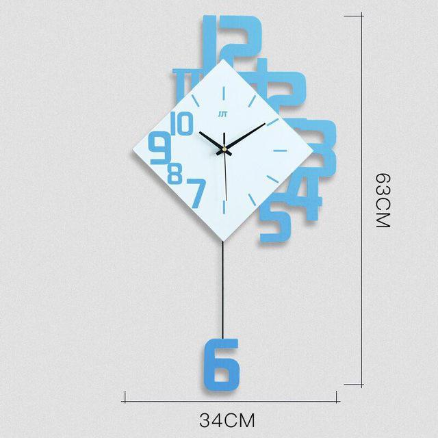 Swing Wall Clock Modern Design Nordic Style Living Room Wall Clocks Home Decor Modern Creative Bedroom Silent Wall Clock