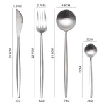 White Gold Cutlery Set Western 18/10 Stainless Steel Tableware Home Spoon Fork Knife Chopsticks Kit Dinnerware Sets tableware