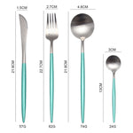 White Gold Cutlery Set Western 18/10 Stainless Steel Tableware Home Spoon Fork Knife Chopsticks Kit Dinnerware Sets tableware