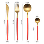 White Gold Cutlery Set Western 18/10 Stainless Steel Tableware Home Spoon Fork Knife Chopsticks Kit Dinnerware Sets tableware