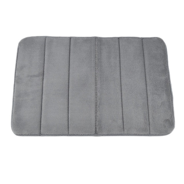 1PC 40x60cm Home Bath Mat Non-slip Bathroom Carpet Soft Coral Fleece Memory Foam Rug Mat kitchen Toilet Floor Decor