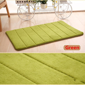 1PC 40x60cm Home Bath Mat Non-slip Bathroom Carpet Soft Coral Fleece Memory Foam Rug Mat kitchen Toilet Floor Decor