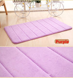 1PC 40x60cm Home Bath Mat Non-slip Bathroom Carpet Soft Coral Fleece Memory Foam Rug Mat kitchen Toilet Floor Decor