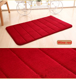 1PC 40x60cm Home Bath Mat Non-slip Bathroom Carpet Soft Coral Fleece Memory Foam Rug Mat kitchen Toilet Floor Decor