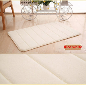 1PC 40x60cm Home Bath Mat Non-slip Bathroom Carpet Soft Coral Fleece Memory Foam Rug Mat kitchen Toilet Floor Decor