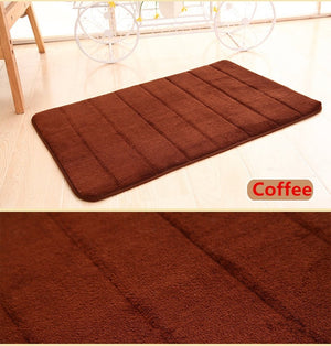 1PC 40x60cm Home Bath Mat Non-slip Bathroom Carpet Soft Coral Fleece Memory Foam Rug Mat kitchen Toilet Floor Decor