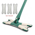 X-type Floor Mop with 3pcs Reusable Microfiber Pads 360 Degree Flat Mop for Home Replace Hand-free Wash Household Cleaning Tools