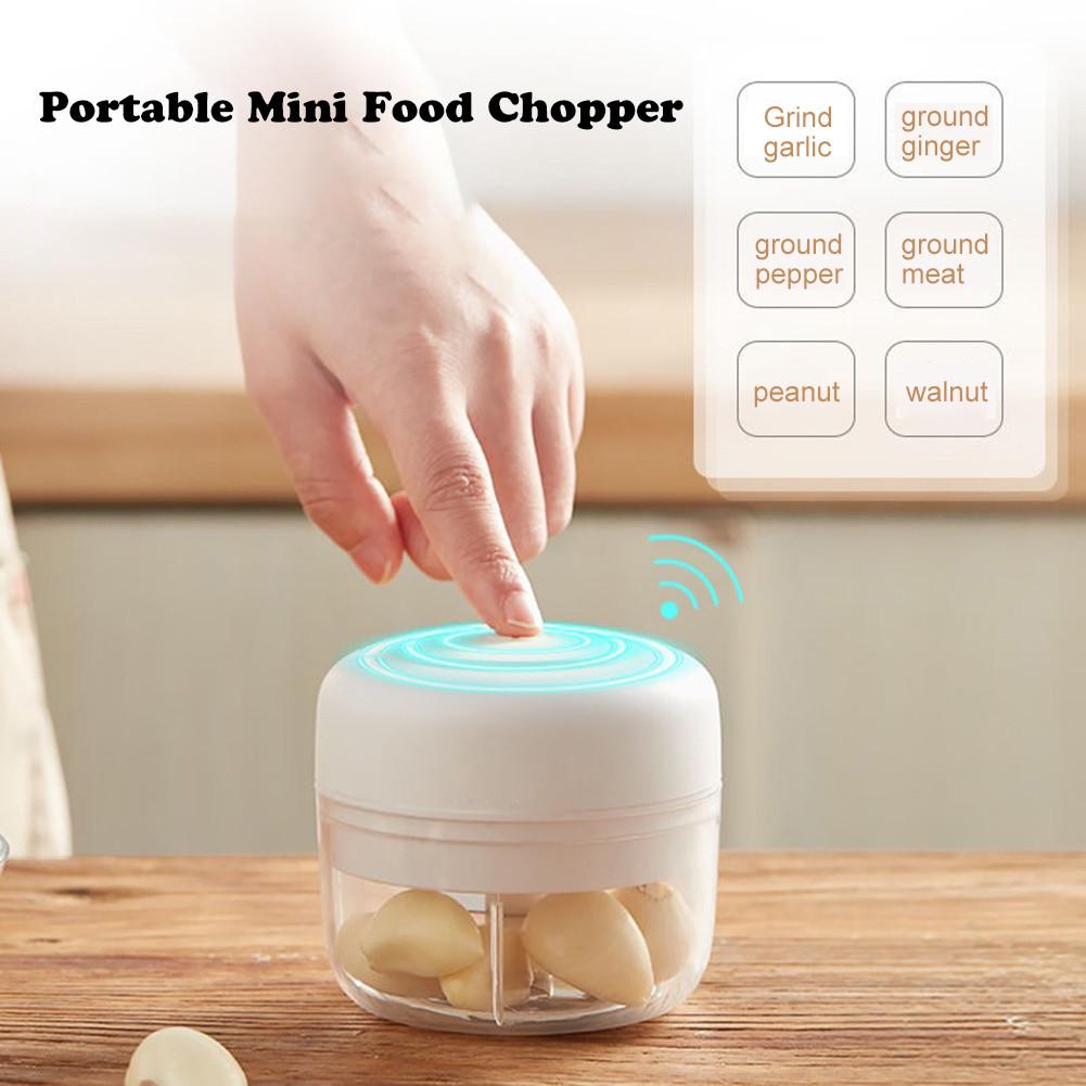 100mL Portable Mini Food Chopper USB Charging Garlic Chopper Grinder Electric Food Mincer Shredder With Kitchen Gadget