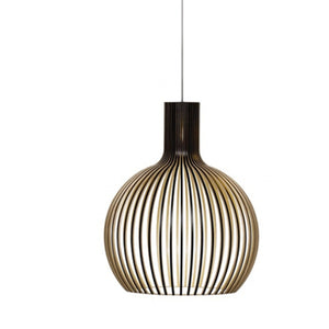 Modern Black Wood Birdcage E27 bulb Pendant light norbic home deco bamboo weaving wooden Pendant lamp